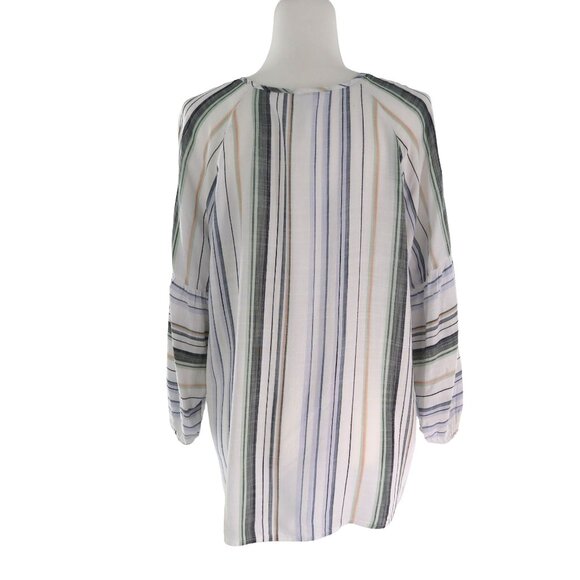 Tribal Jeans Striped Top Womens M White Resort‎ Wear Polished Night Out Casual - Picture 3 of 11